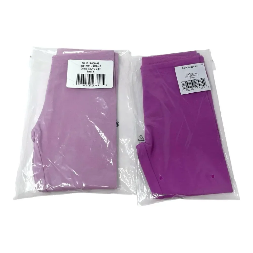 Tea Collection Bundle of 2 Pink Leggings Cotton Stretch Girls NWT